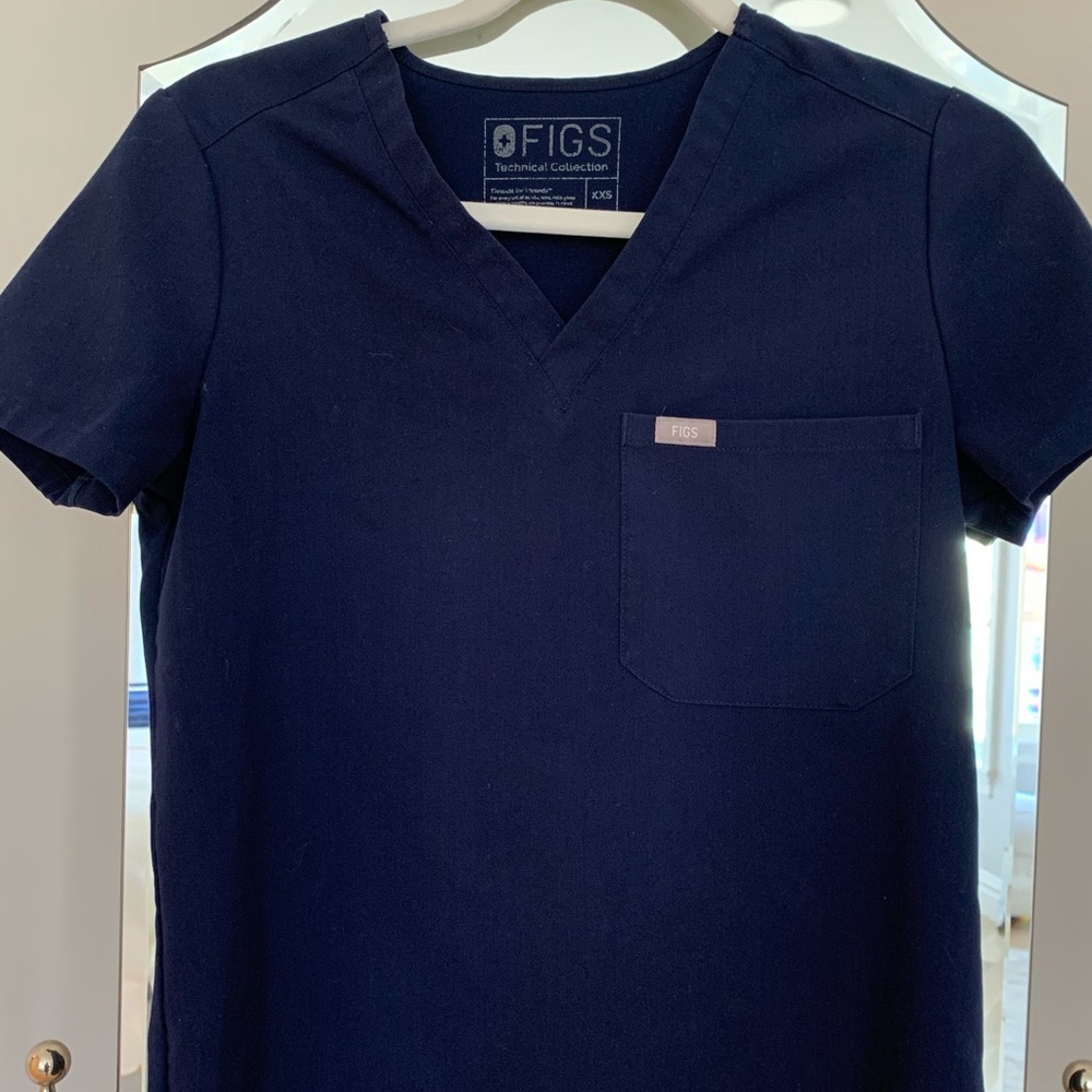 Figs XXS Navy Blue scrubs- two pants and one top